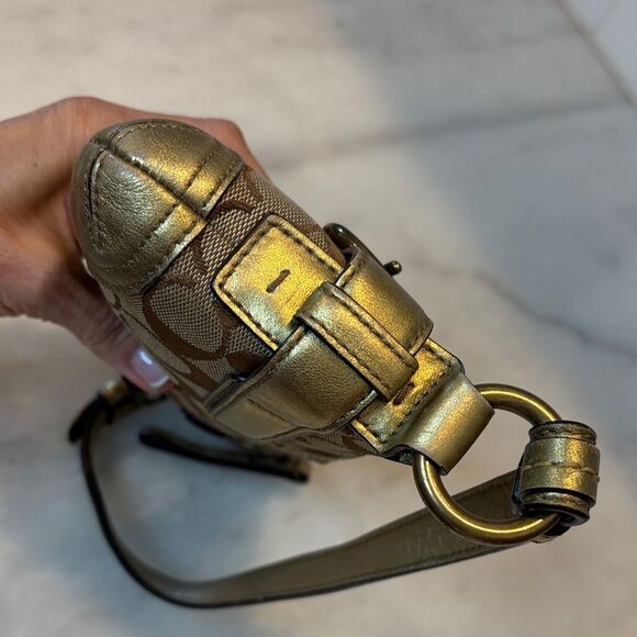 Coach Y2K Jacquard Signature Logo Double Buckle Baguette Mini Bag 🔥 - Picture 10 of 16